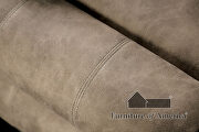 Light gray microfiber suede-like fabric power loveseat additional photo 4 of 5