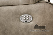Light gray microfiber suede-like fabric power loveseat additional photo 5 of 5