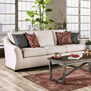 Ivory linen-like fabric sofa by Furniture of America additional picture 2