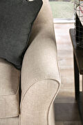 Ivory linen-like fabric sofa additional photo 4 of 7