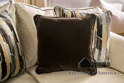 Sand/ brown chenille fabric sofa with individual nailhead trim by Furniture of America additional picture 9