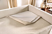 Modern-style beige chenille fabric sofa w/ sleeper additional photo 4 of 7