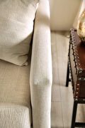 Modern-style beige chenille fabric sofa w/ sleeper additional photo 5 of 7