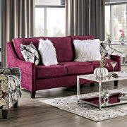 Modern design plum chenille fabric sofa by Furniture of America additional picture 2