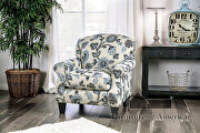 Ivory floral transitional chair additional photo 5 of 4