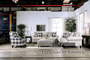 Ivory linen-like fabric transitional sofa by Furniture of America additional picture 11