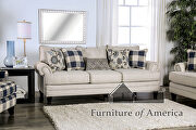 Ivory linen-like fabric transitional sofa by Furniture of America additional picture 18