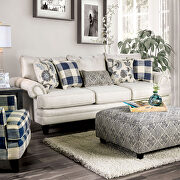 Ivory linen-like fabric transitional sofa by Furniture of America additional picture 4