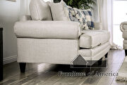 Ivory linen-like fabric transitional sofa by Furniture of America additional picture 10