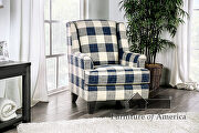 Cozy blend of modern chic patterning checkered chair by Furniture of America additional picture 3