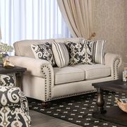 Ivory Chenille Transitional Sofa Made in US by Furniture of America additional picture 3