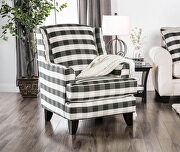 Ivory/black transitional stripe chair by Furniture of America additional picture 4