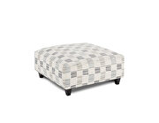 Elegantly-inspired modern delight ottoman in soft weave fabric additional photo 2 of 1