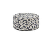 Artful two-tone vintage floral pattern ottoman additional photo 2 of 1