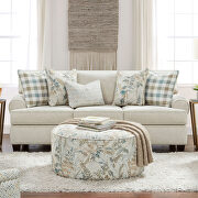 English-style rounded low-profile arms ivory-colored sofa additional photo 3 of 9
