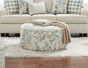 Artful array of pastel-toned leaf imprint images ottoman by Furniture of America additional picture 2