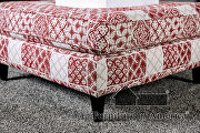 Ivory/orange transitional ottoman by Furniture of America additional picture 3