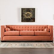 Tuxedo style plush velvet upholstery sofa by Furniture of America additional picture 6
