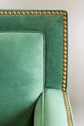 Transitional style green microfiber sofa additional photo 3 of 6