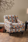 Ogee pattern orange/multi contemporary chair additional photo 2 of 1