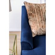 Navy chenille fabric sloped arms sofa by Furniture of America additional picture 2