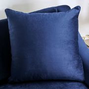 Navy chenille fabric sloped arms sofa additional photo 4 of 9