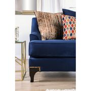 Navy chenille fabric sloped arms loveseat additional photo 4 of 4