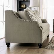Light brown chenille fabric traditional style sofa additional photo 2 of 7