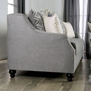 US-made gray burlap weave fabric casual sofa additional photo 3 of 9