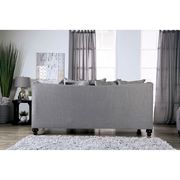 US-made gray burlap weave fabric casual sofa additional photo 4 of 9