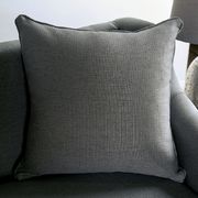 US-made gray burlap weave fabric casual sofa additional photo 5 of 9