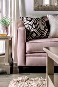 Blush pink velvet like fabric sloped arms sofa by Furniture of America additional picture 7