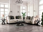 US-made beige velvet-like fabric sofa additional photo 2 of 9