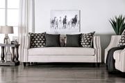 US-made beige velvet-like fabric sofa additional photo 5 of 9