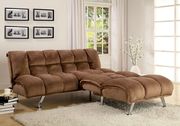Contemporary mocha fabric adjustable sofa bed by Furniture of America additional picture 3