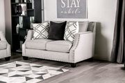 Gray chenille nailhead trim sloped arms sofa by Furniture of America additional picture 2