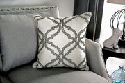 Gray chenille nailhead trim sloped arms loveseat additional photo 3 of 4