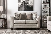 Chenille transitional US-made light gray sofa by Furniture of America additional picture 2