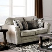Chenille transitional US-made light gray loveseat additional photo 5 of 4
