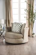 Beige chenille oversized US-made sectional sofa by Furniture of America additional picture 2