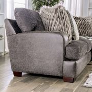 Leatherette / microfiber gray casual style sectional additional photo 4 of 9