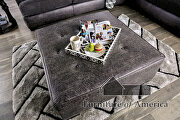 Gray contemporary ottoman by Furniture of America additional picture 2