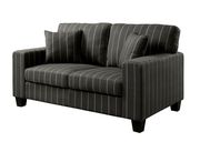 Pinstripe design dark gray fabric casual sofa additional photo 3 of 7