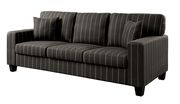 Pinstripe design dark gray fabric casual sofa additional photo 4 of 7