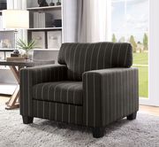 Pinstripe design dark gray fabric casual sofa by Furniture of America additional picture 5