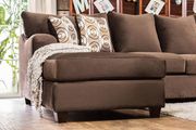 US-made oversized chocolate fabric sectional additional photo 2 of 4