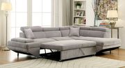Gray fabric sectional sofa w/ sleeper by Furniture of America additional picture 2
