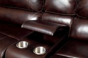 Dark brown leather recliner sectional sofa by Furniture of America additional picture 2