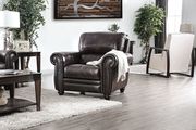 Top grain leather match walnut/brown sofa by Furniture of America additional picture 2