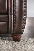 Top grain leather match walnut/brown sofa by Furniture of America additional picture 5